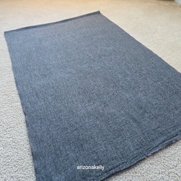NWT Cashmere Scarf Woven Graphite Dark Grey Nepal - Picture 11 of 12